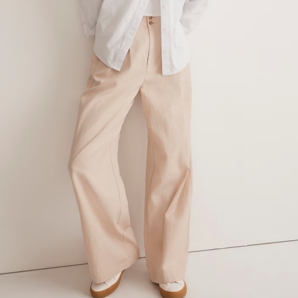Madewell Harlow wide leg pants harvest moon cream